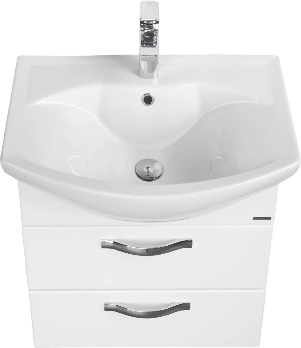 Тумба подвесная Ария 50 M 470x542x309 мм, цвет белый глянец, без раковины Smile, крепеж в комплекте ZZ