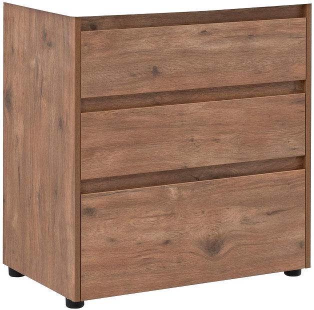 Тумба напольная, 75 см, 3 выдвижных ящика, без раковины, цв. дуб рустикальный ZZ