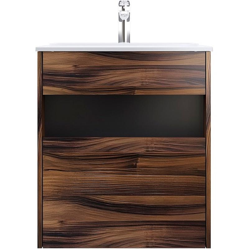 Тумба подвесная Func, 60 см, БЕЗ РАКОВИНЫ, 1 выдв. ящ, цв. текстурир.дерево ZZ