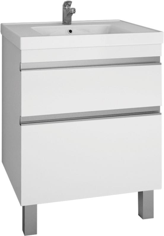 Тумба напольная Grace Plus 60см., 2 ящика, БЕЗ раковины, цв.белый KL