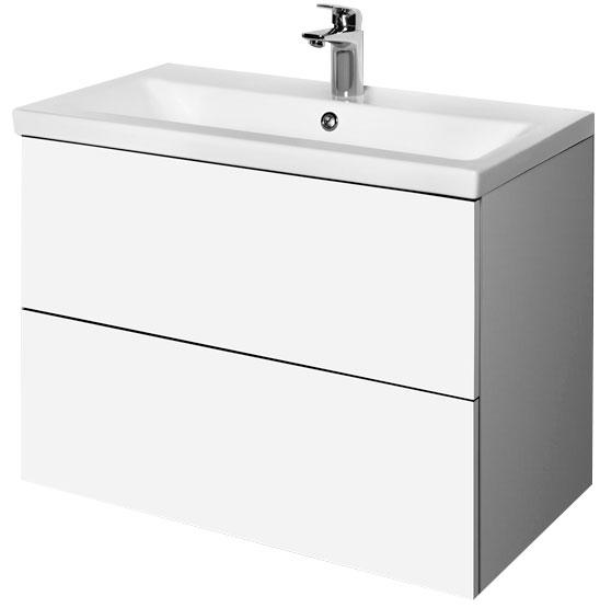 Тумба под раковину Gem, подвесная, 75 см, 2 ящика push-to-open, цвет белый глянец ZZ