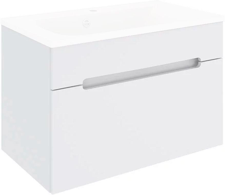 Тумба подвесная 80 см, без раковины, 1 выдвижной ящик,  цвет белый ZZ