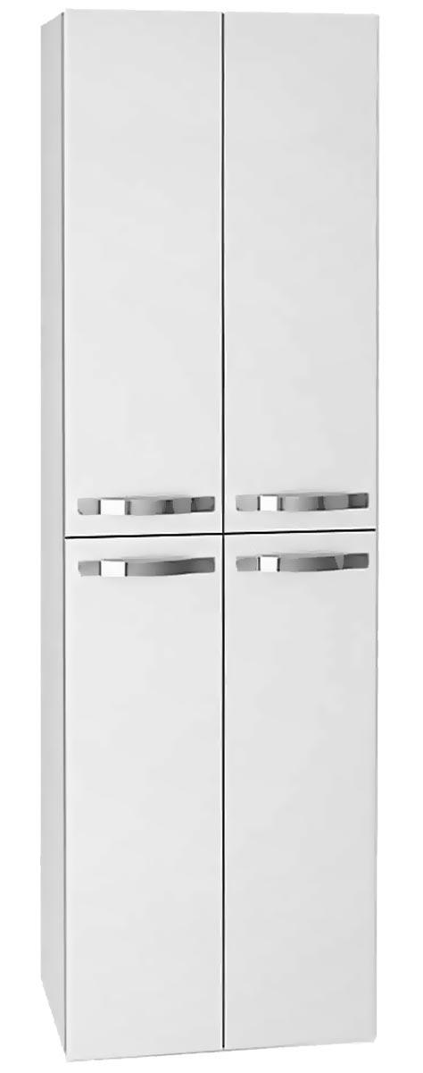 Пенал ALMI, 50 см, подвесной/напольный, 4 дверцы, 4 стеклянные полки, белый глянец  ZZ