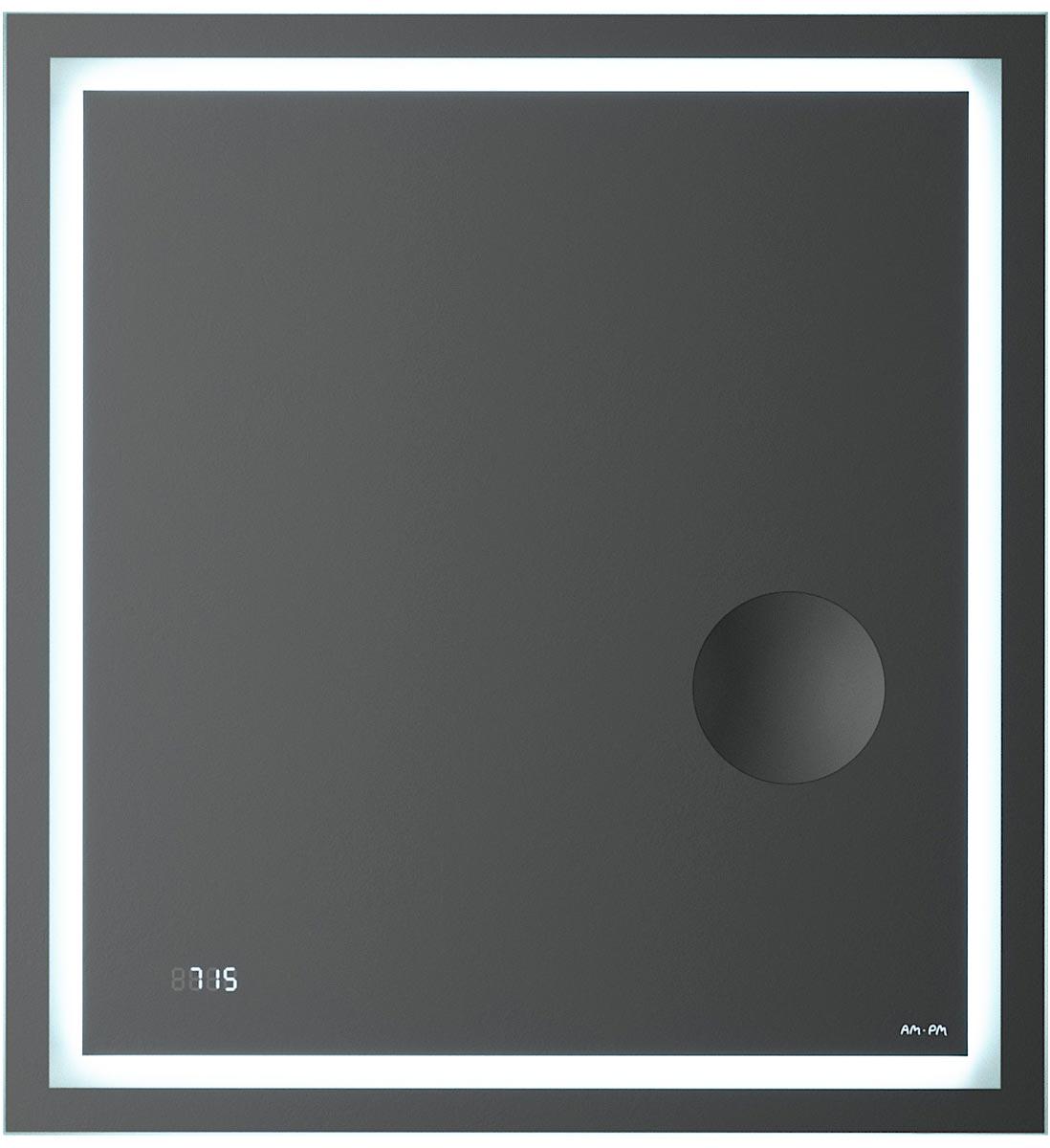 Зеркало Gem, 65 см, сс контурной Led-подсветкой, часами и косметическим зеркалом, ZZ