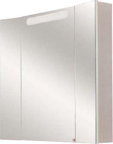 Шкаф-зеркало Мадрид 120 см, цвет белый со светильником ZZ