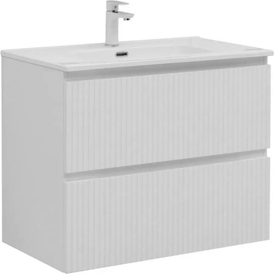 Тумба подвесная, 80 см, Джейн NEW без раковины арт.254364, цв.белый матовый ZZ