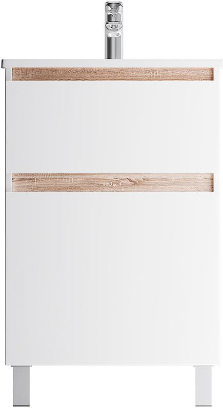 Тумба под раковину X-Joy, напольная, 55 см, 2 ящика, белый глянец,(без раковины)  ZZ