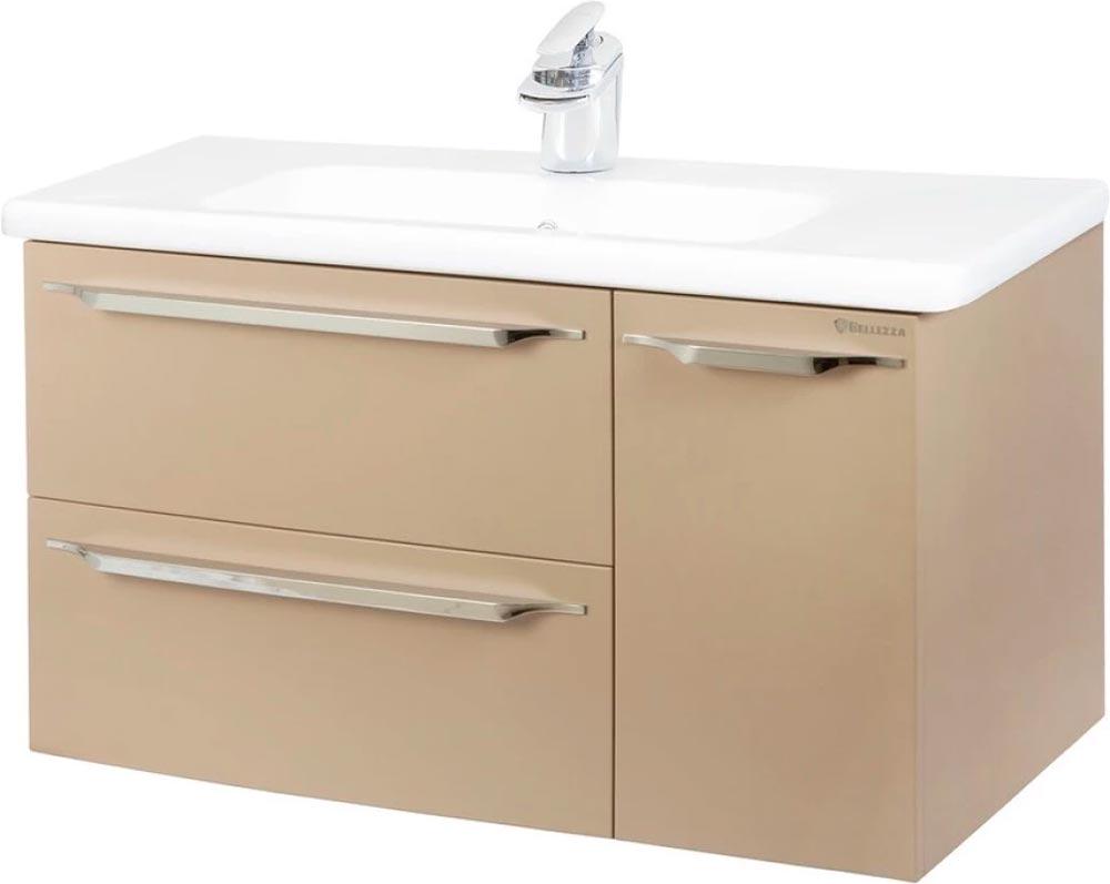 Тумба подвесная для комплекта Bellezza Луиджи 100, БЕЗ раковины, цвет капучино ZZ