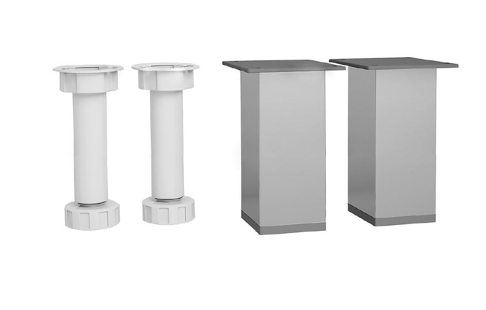 Комплект ножек опор для напольного монтажа мебели, 4 хром пластик ZZ