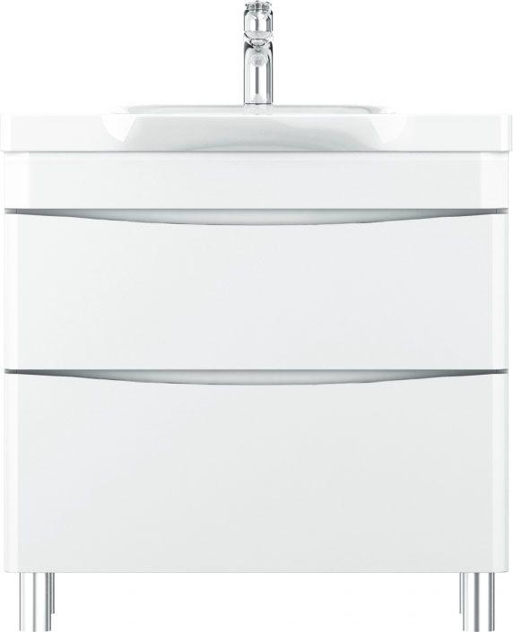 Тумба напольная 80 см, 2 ящика, БЕЗ раковины, цв.белый XX