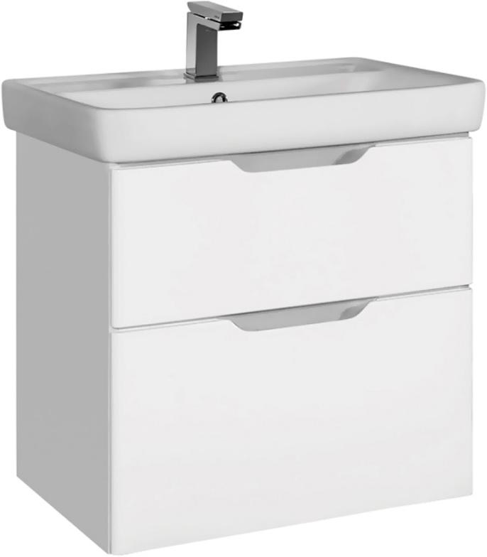 Тумба подвесная Q 60см., 2 ящика, БЕЗ раковины, цв.белый ZZ