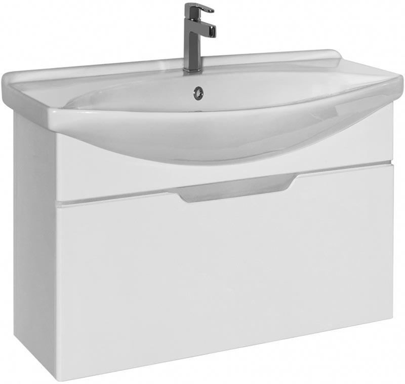 Тумба подвесная "Laguna"-85, 1 ящик, БЕЗ раковины, цв.белый ZZ