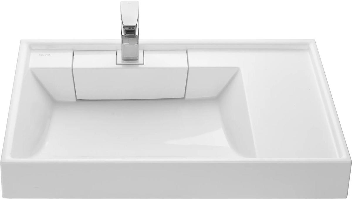 Раковина из литого мрамора БЕЗ тумбы Лондри 20 для стиральной машины Рейн 80 белая,  ZZ