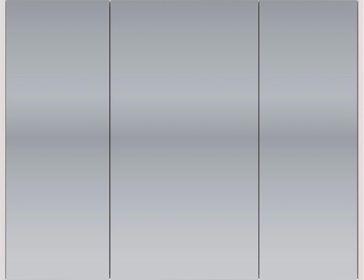 Шкаф зеркальный PRIME, 90 см, 3 дверцы, 6 стеклянных полок, цв. белый ZZ