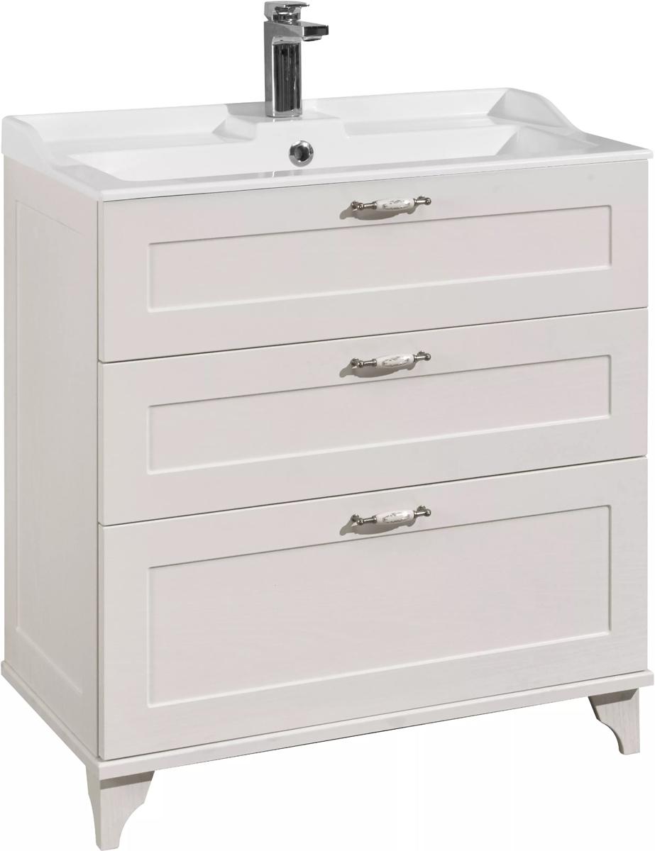 Тумба напольная "Леон" 80 см., БЕЗ раковины,  цвет дуб белый ZZ