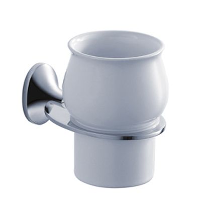 Стакан настенный, хром/керамика  ZZ