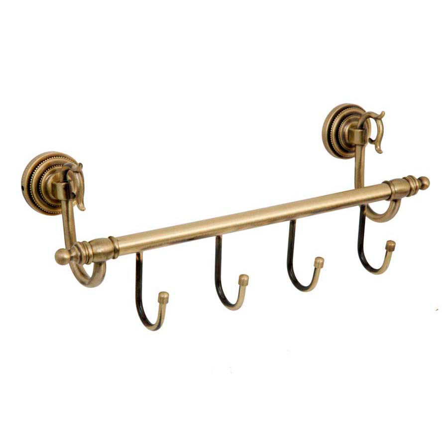 Крючок четверной Medici, крепеж в комплекте, бронза ZZ