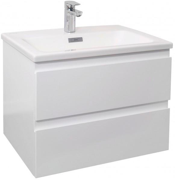 Тумба подвесная 60,4x46,2x45,2 см, 2 выдвижных ящика, БЕЗ раковины EXAF112-Z-00, цв.белый матовый ZZ