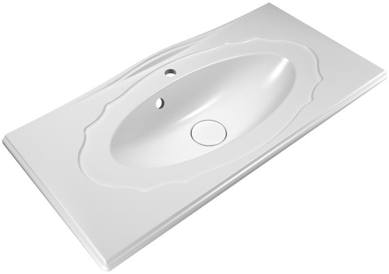 Раковина "Гармония" 100см.  для тумбы Луиза/Декора, без перелива, белая XX