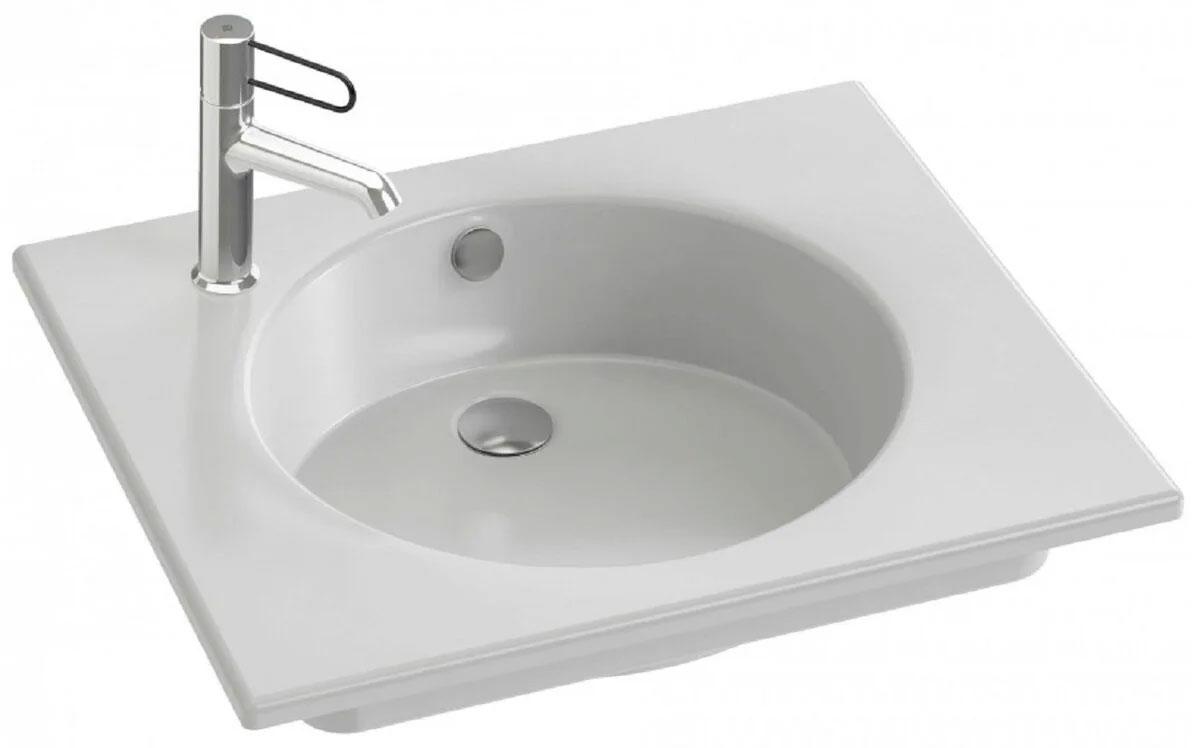 Раковина для мебели 60 см, c 1-м отверстием д/смесителя, цв. белый ZZ