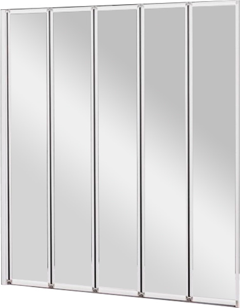 Шторка на ванну 1200хh1400мм, складная, 5 секций, Правая/Левая, (стекло прозрачное 4мм, профиль цв.серый), Relax ZZ