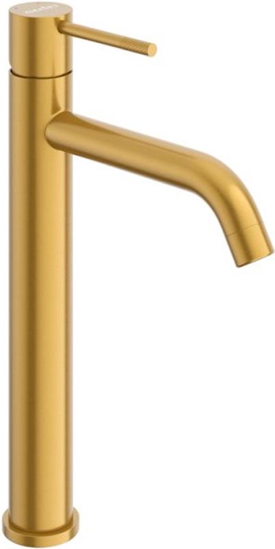 Смеситель для раковины, Высокий, без д/к, (цв.брашированное золото), Relax ZZ