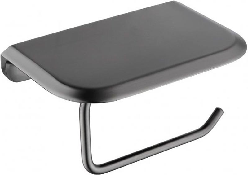 Держатель для туалетной бумаги, с полочкой, (цв.оружейная сталь), Liner ZZ