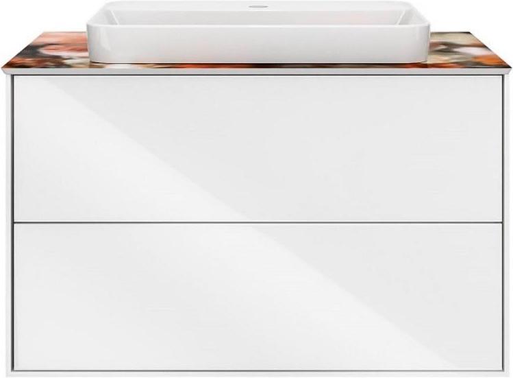 Тумба PLAZA Modern, подвесная 80 см, 2 выдвижных ящика, цв.белый XX