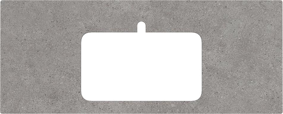 Cтолешница (верхняя) из плитки для мебели Plaza, 120 см, с отверстием для раковины и смесителя, "Фондамента серый"