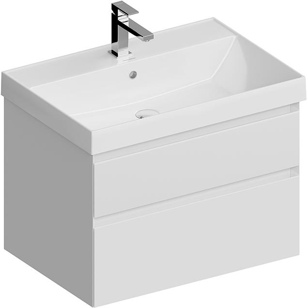 Тумба CUBO -70 см, подвесная, 2 выдвижной ящик, цв.белый матовый