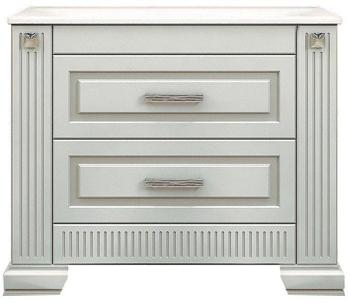 Тумба напольная Оникс 100, 1030*855*450 мм, цвет белый/серебро патина, БЕЗ рак. n126396 Кападокия 100 (ст рак.Прима 1000)