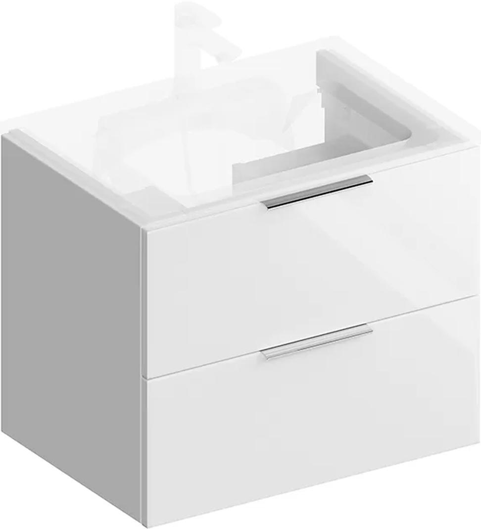 Тумба подвесная "PIANO" -65 см, с 2 выдвижных ящика, БЕЗ раковины, цв. белый ZZ