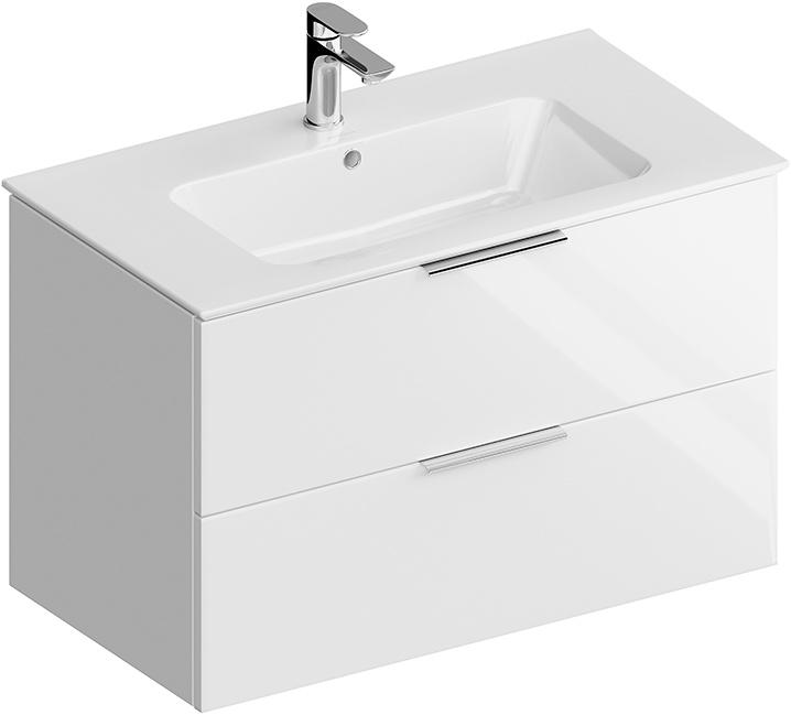 Тумба подвесная "PIANO" -85 см, с 2 выдвижных ящика, БЕЗ раковины, цв. белый ZZ