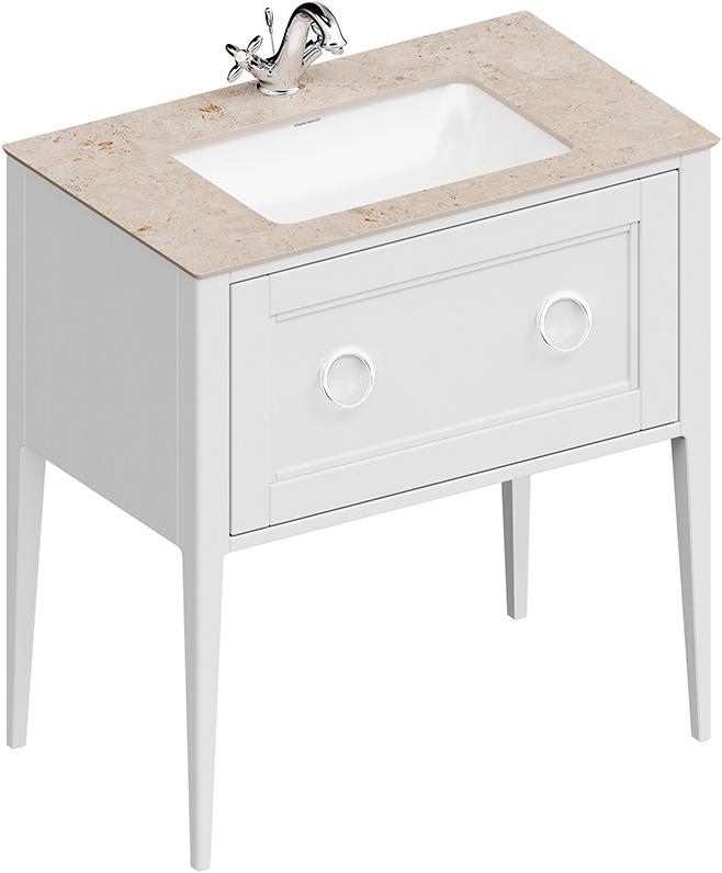 Тумба PLAZA Classic NEO, напольная 80 см, 1 выдвижной ящик, высота 840 мм, цв. белый, ZZ