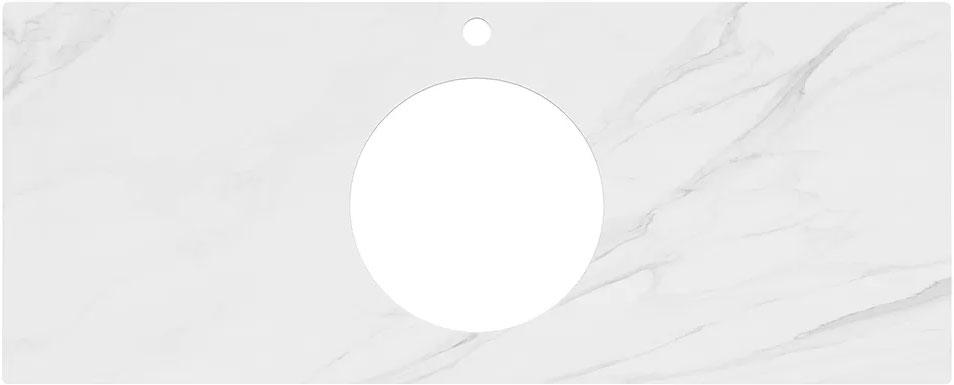 Cтолешница из плитки для мебели Plaza, 120 см, для раковин, встраиваемых снизу, "Монте тиберио белый натуральный" ZZ