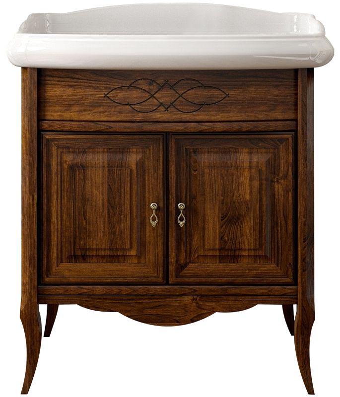 Тумба напольная Лоренцо 80, 795*530*912 мм, цвет светлый орех, БЕЗ раковины Виктория-80 или Ретро-80 ZZ