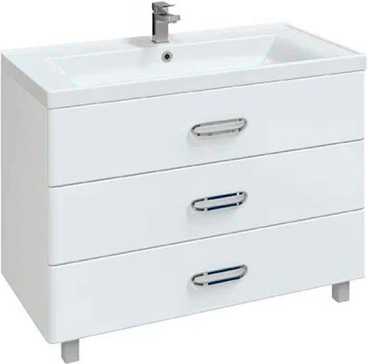 Тумба напольнвая "FUJI -100", 3 выдвижных ящика, без раковины "DEEP-100", цв. белый ZZ
