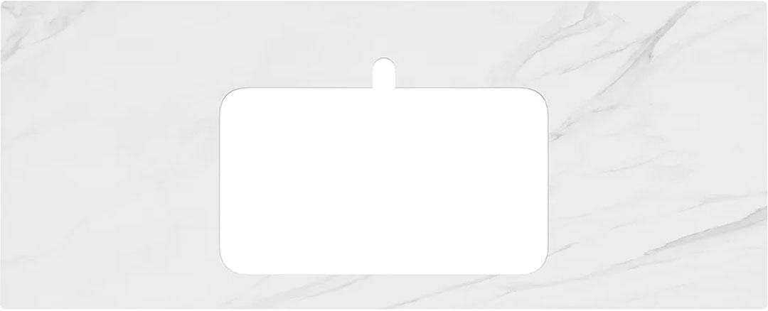 Cтолешница из плитки для мебели Plaza, 120 см, для раковин встраиваемых сверху, "Монте тиберио белый натуральный"