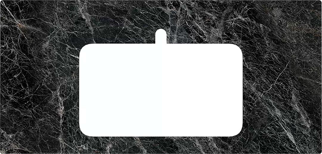 Cтолешница из плитки для мебели Plaza, 100 см, для раковин встраиваемых сверху, "Риальто темный серый лаппатированный"