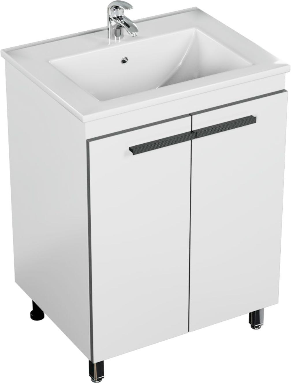 Тумба напольная 60 см, 2 распашные дверцы, без раковины "Next-60", цвет белый ZZ