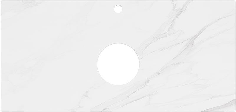 Cтолешница из плитки для мебели Plaza, 100 см, с отв. для раковины и смесителя "Монте тиберио серый" ZZ