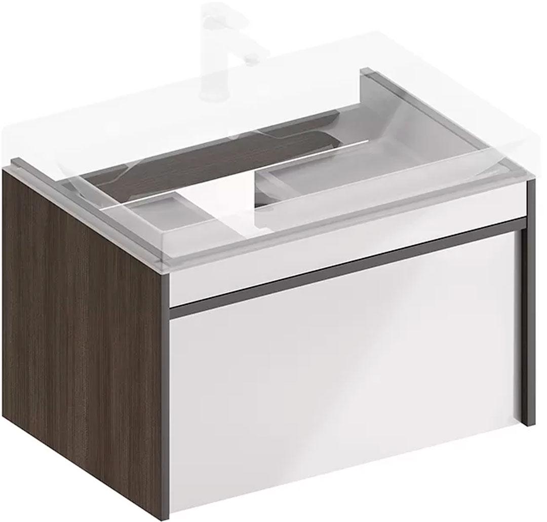 Тумба MODULA  подвесная 70 см с 1 выдвиж.ящиком и 1 органайзером, цвет белый/арабика ZZ