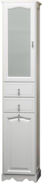 Пенал Риспекто напольный 404*1988*380мм, левый, с бел. корзиной, цвет белый матовый ZZ