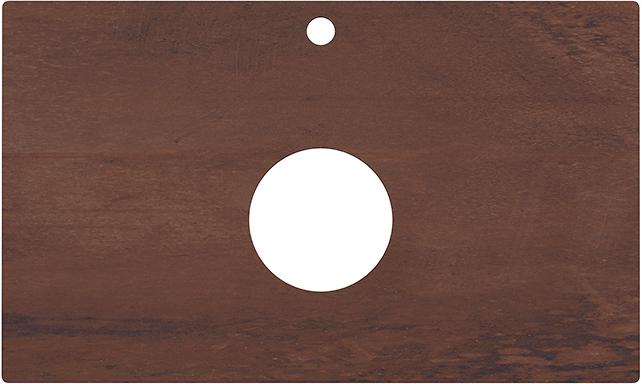 Cтолешница из плитки для мебели Plaza, 80 см, для накладных раковин, "Про Феррум коричневый", ZZ