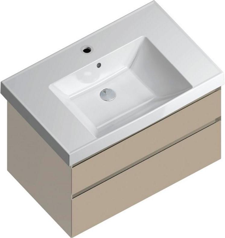 Тумба CUBO -80 см, подвесная, 2 выдвижной ящик , цв.лимо матовая