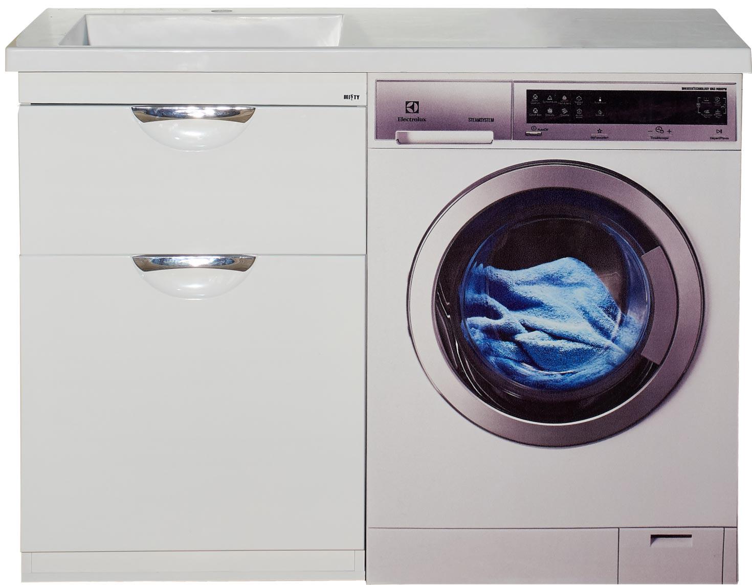 Тумба Куба"- 60 см, под стиральную машину, с бельевой корзиной, без раковины, цв.белый ZZ