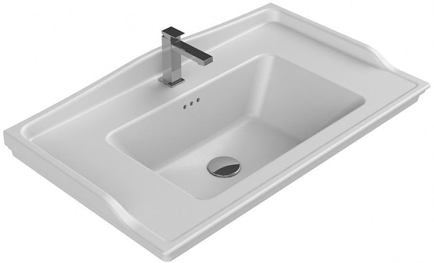 Раковина Кападокия 80 для тумбы Карат, Атланта, Даллас, Оникс белая (БЕЗ ТУМБЫ НЕ ПРОДАЕТСЯ!) ZZ