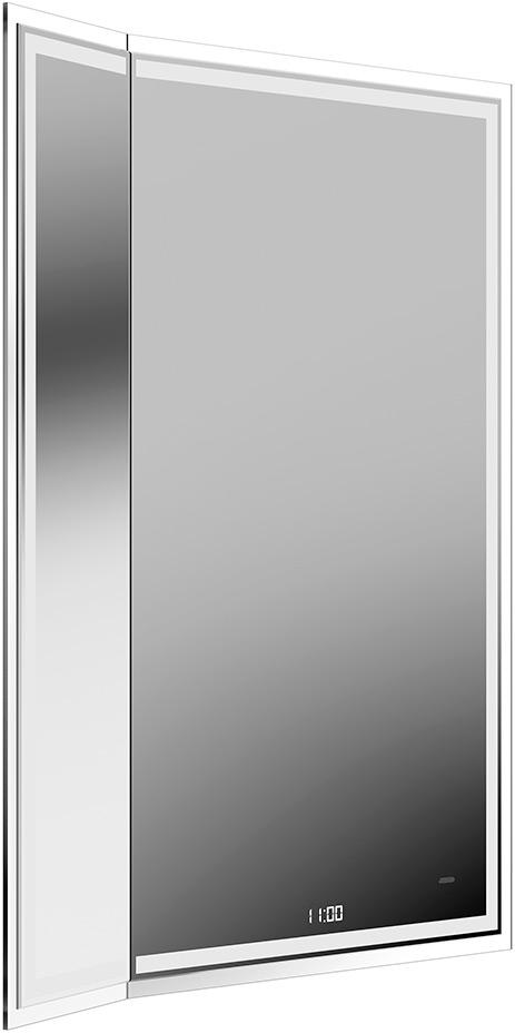 Зеркало TECNO M 65, c LED с поворотной дверцей, функцией антизапотевание и часами, белый глянцевый, ZZ