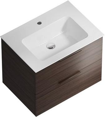 Тумба подвесная "PIANO" -65 см, с 2 выдвижных ящика, БЕЗ раковины, цв. дымчатый вяз ZZ