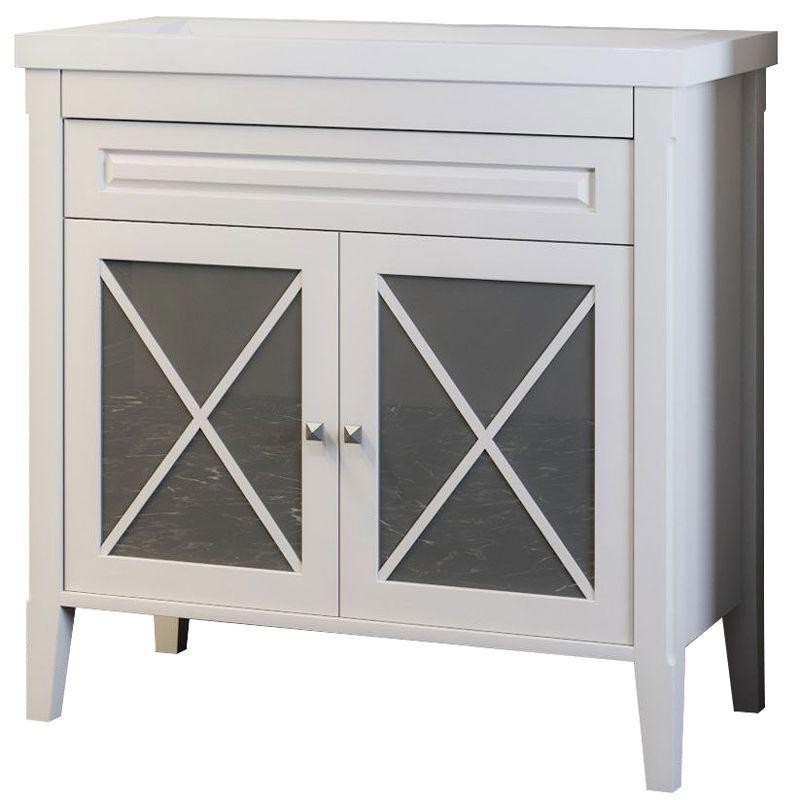 Тумба напольная Палермо 90, 900х865х480 мм, цвет белый матовый, БЕЗ раковины Cerastyle Frame 90, Анита 90 ZZ